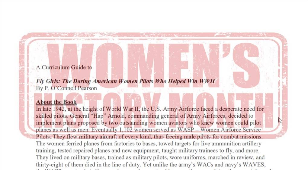 Fly Girls World War II Female Pilots Teaching Guide