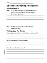 Science Skill: Making a Hypothesis