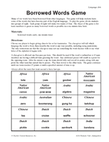 Borrowed Words Game