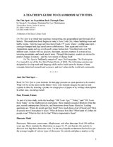 On This Spot: An Expedition Back Through Time Teacher's Guide to Classroom Activities